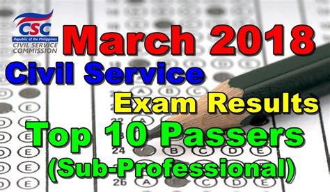 March 2018 Civil Service Exam Results Top 10 Passers .